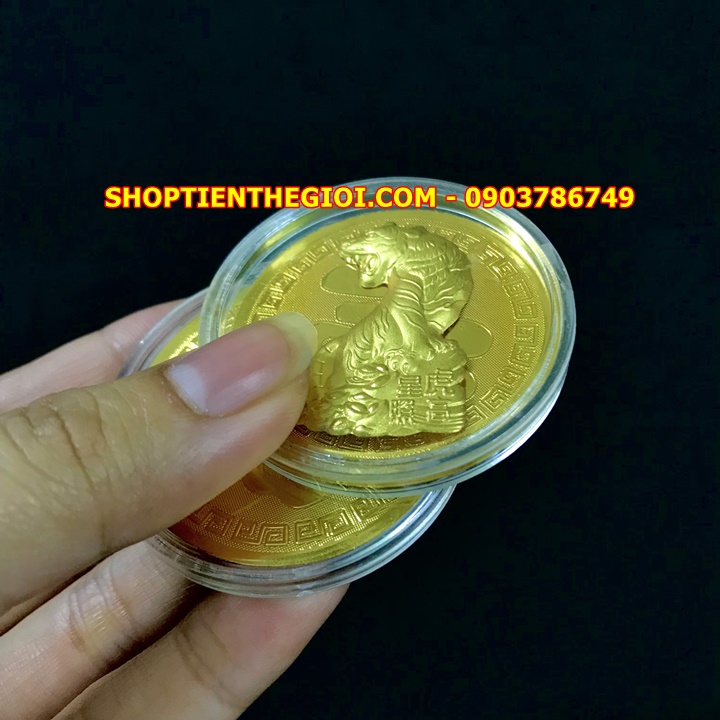 Đồng Xu Hình Con Cọp CUTE Tặng Túi Gấm 2022 - SP005406